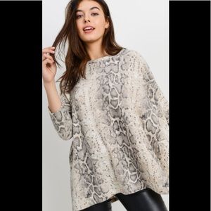 Oversized super soft snakeskin top